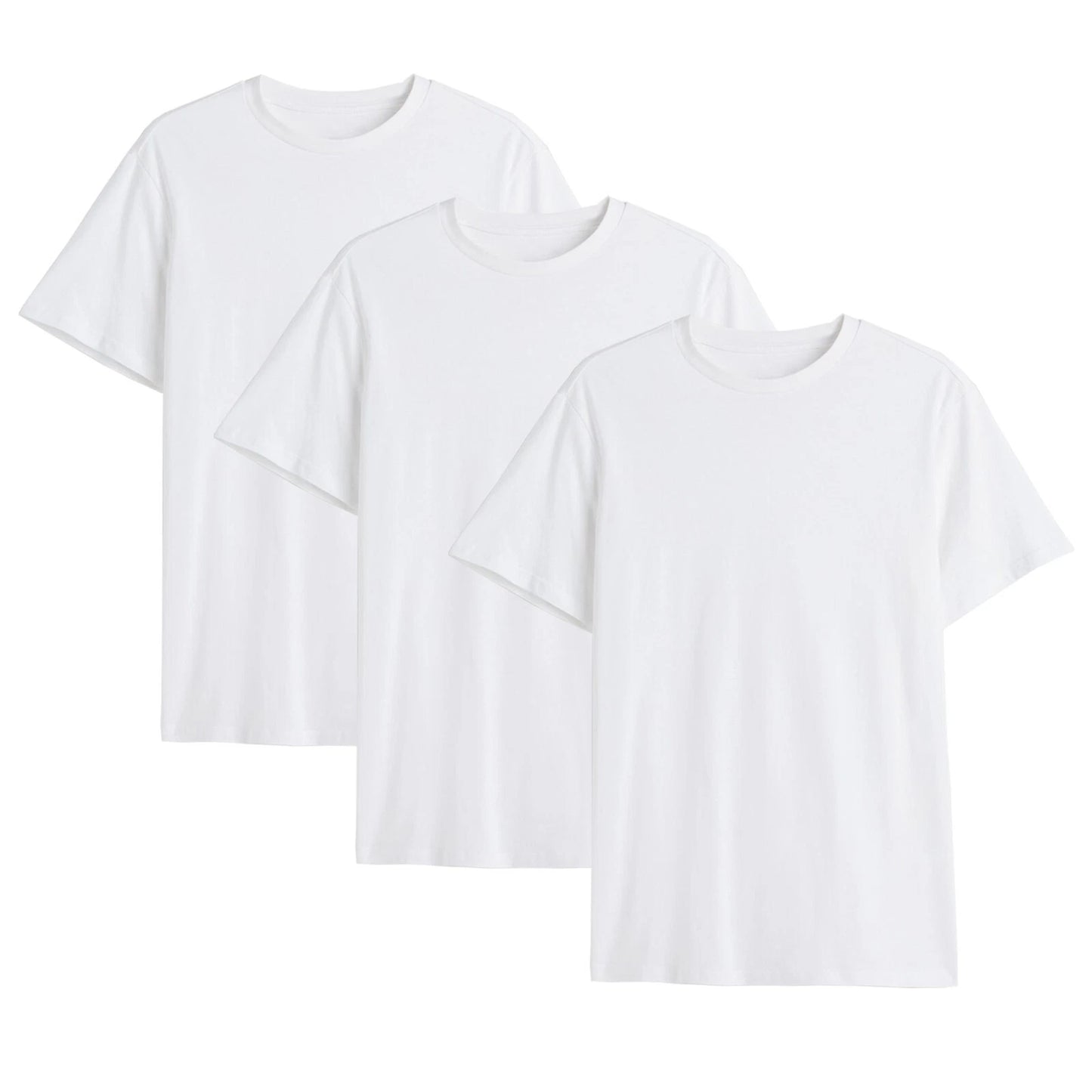 Mens T Shirts 3 & 5 Pack Cotton Plain Short Sleeve Multipack Round Crew Neck Tee