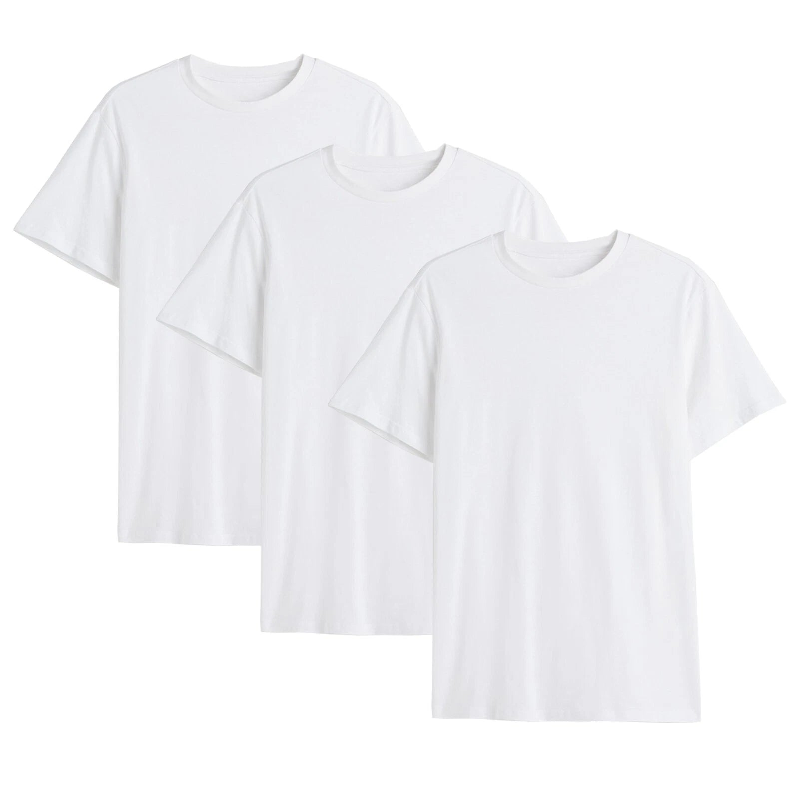 Mens T Shirts 3 & 5 Pack Cotton Plain Short Sleeve Multipack Round Crew Neck Tee