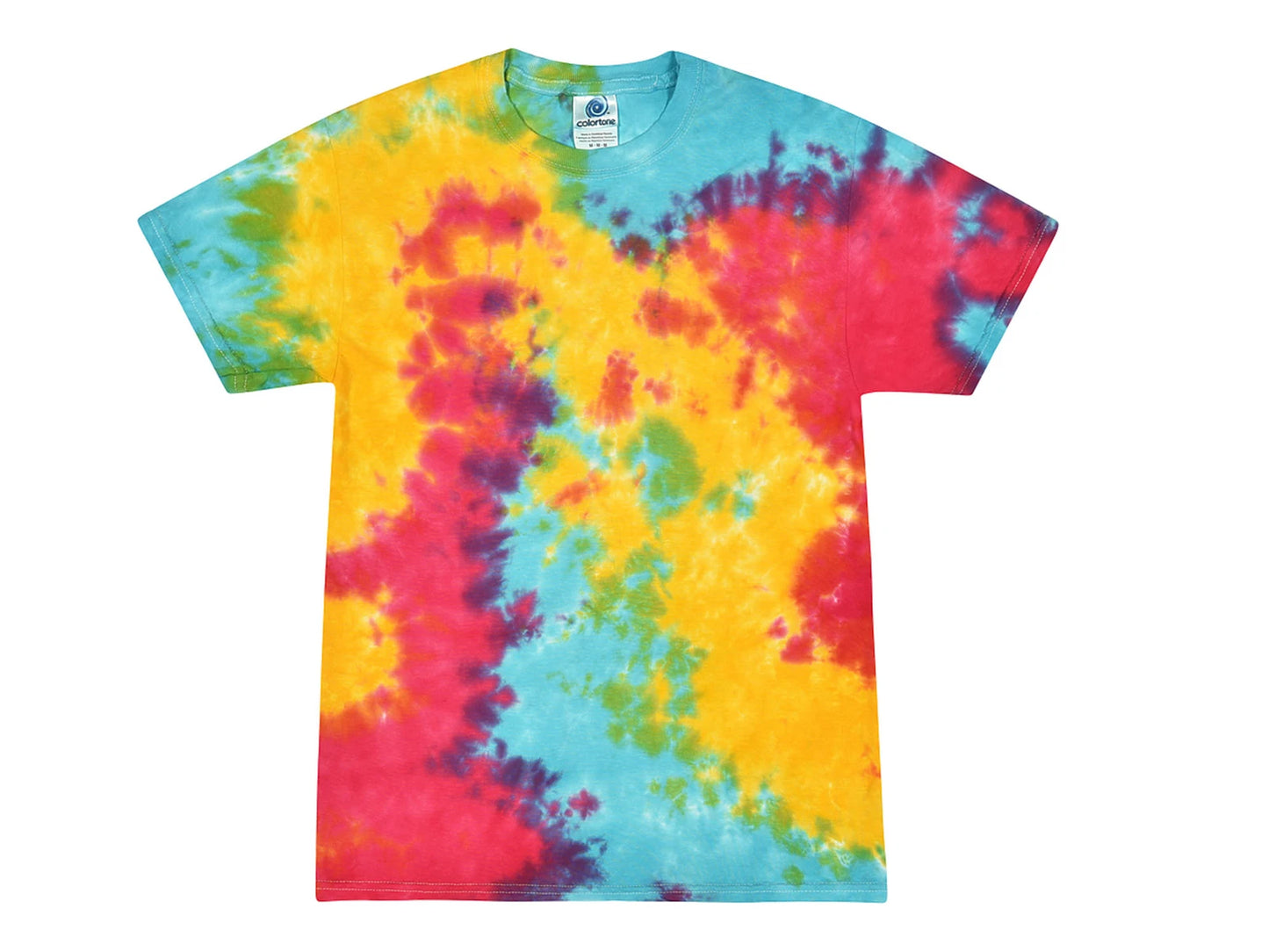Multi-Rainbow Tie Dye T-Shirts Adult SM - XXXL 100% Cotton Colortone