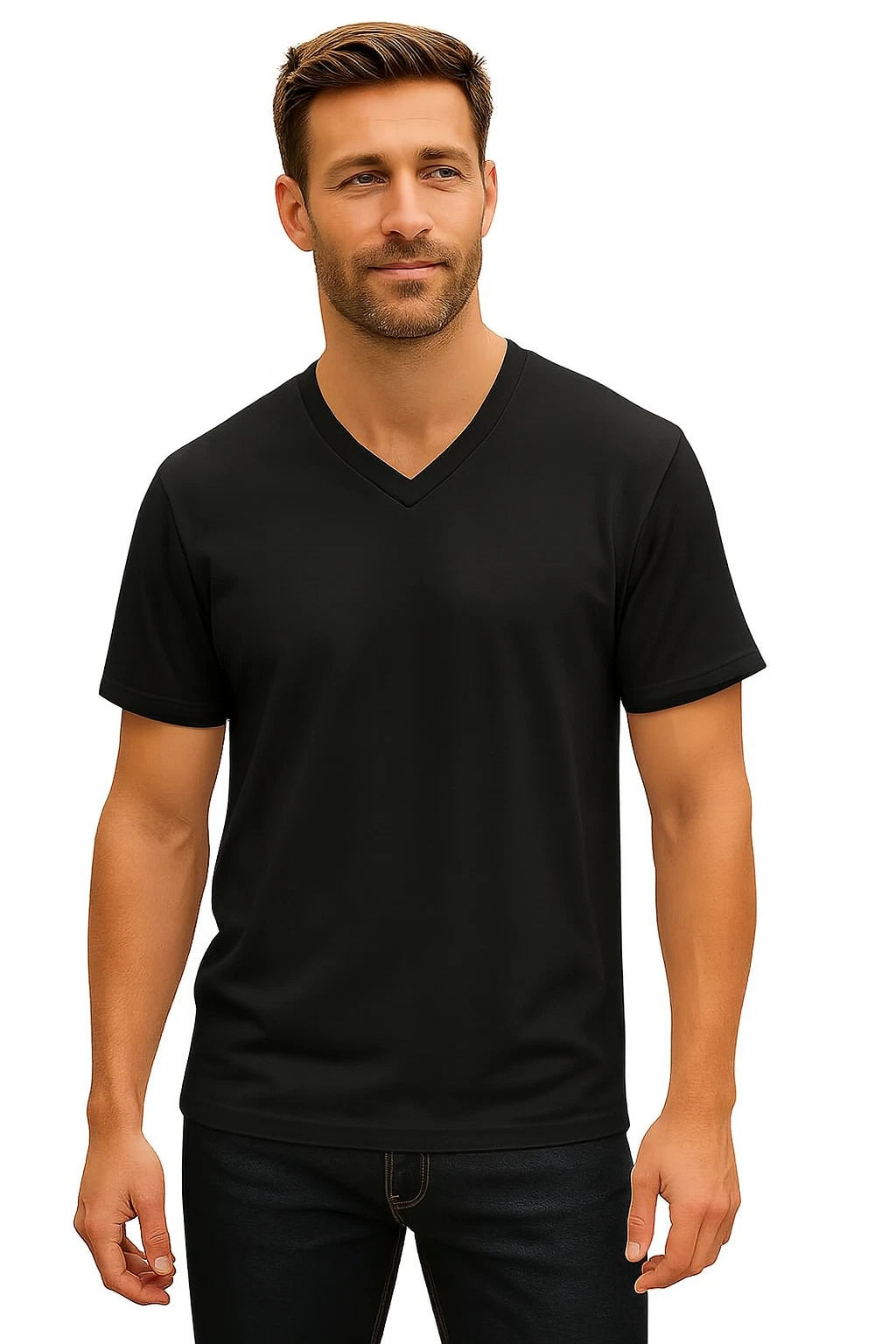 A1 Men's Black V-Neck T-Shirts| Black |multipack  | Soft Cotton | Size 4X- Large