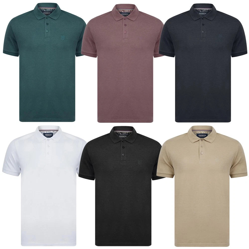 Mens Polo Shirt Cotton Rich Jersey T-Shirt Classic Plain Basic Colour Casual Top