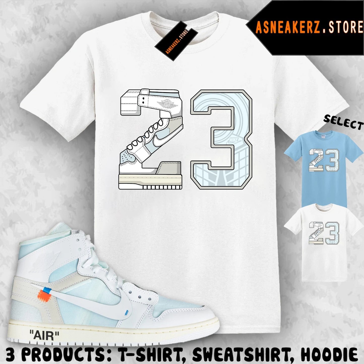 Tee Shirt Matching V.A.A. AJ 1 High Alaska Match Sneaker Retro Number 23 T-Shirt