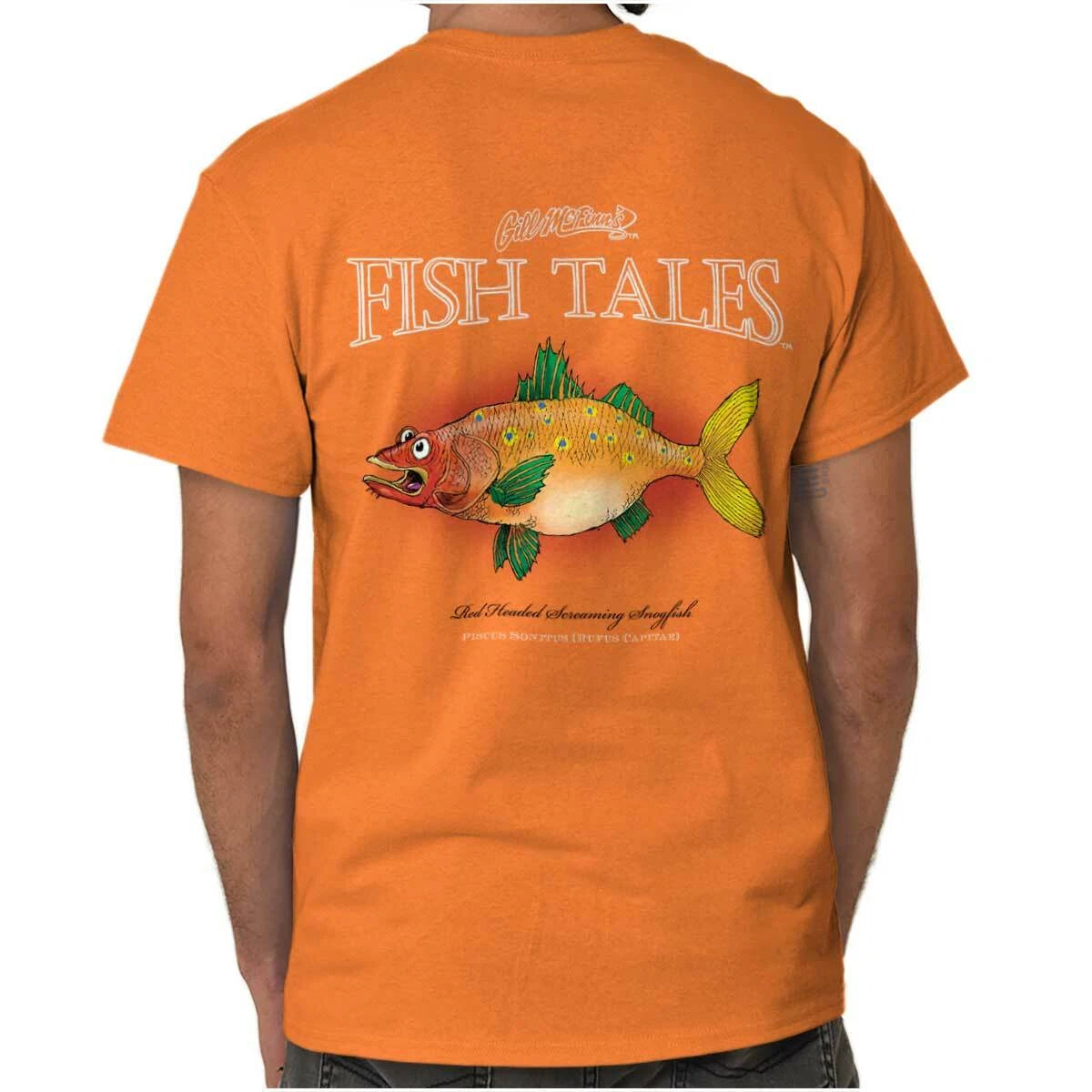 Gill McFinns Fish Cartoon Funny Fishing Gift Womens or Mens Crewneck T Shirt Tee