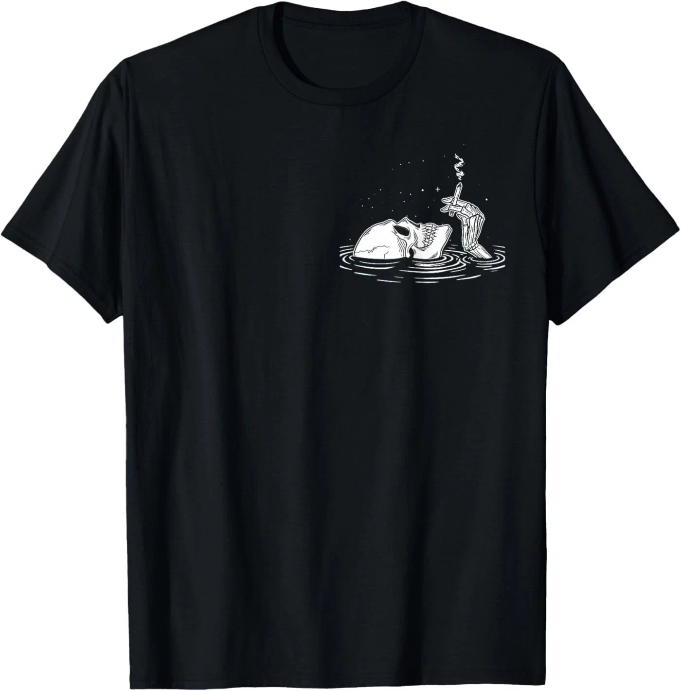 It's All Lies Funny Skeleton Smoking Dark Aesthetic ( 2 Sides ) T-Shirt