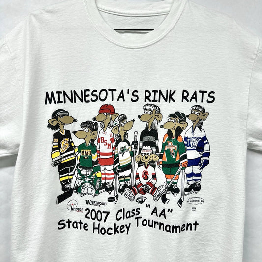 Vintage Minnesota Girls Women’s Hockey T Shirt Rink Rats 2007 State Tournament