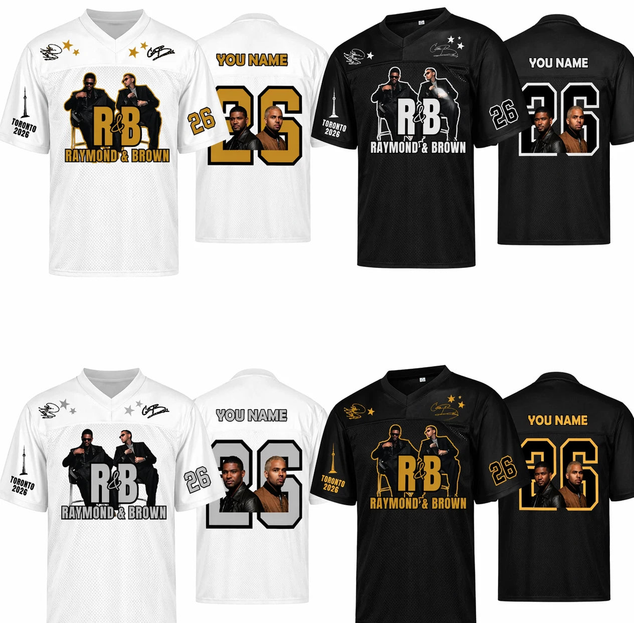 Usher Chris Brown R&B Tour 2026 Crop Jersey, Personalized Concert Shirt