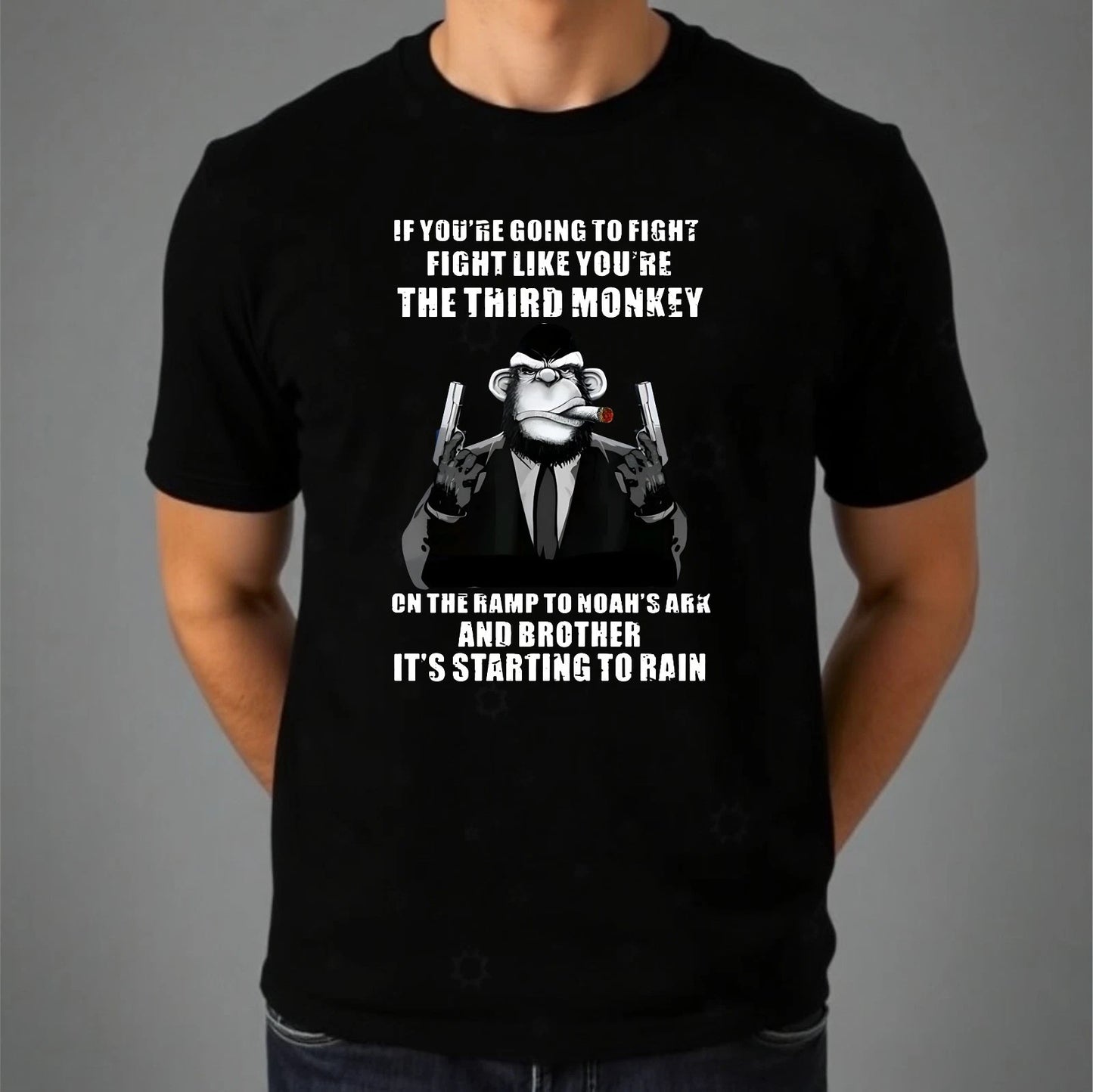 The Third Monkey T-shirt Funny Motivational Quote Gift Top Men's Unisex Tee