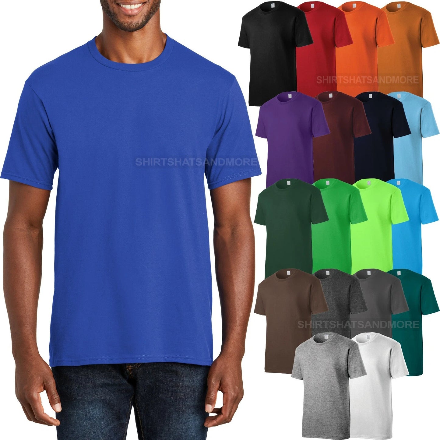 Mens Ring Spun T-Shirt Soft Comfortable Ring Spun Tee S-XL 2X, 3X, 4X, 5X 6X NEW