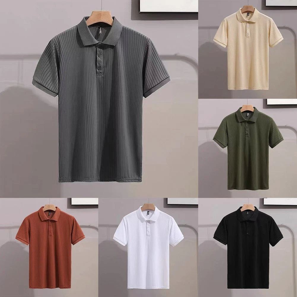 Daily Wear Vacation Men's Striped Shirt Breathable Top Moisture Wicking