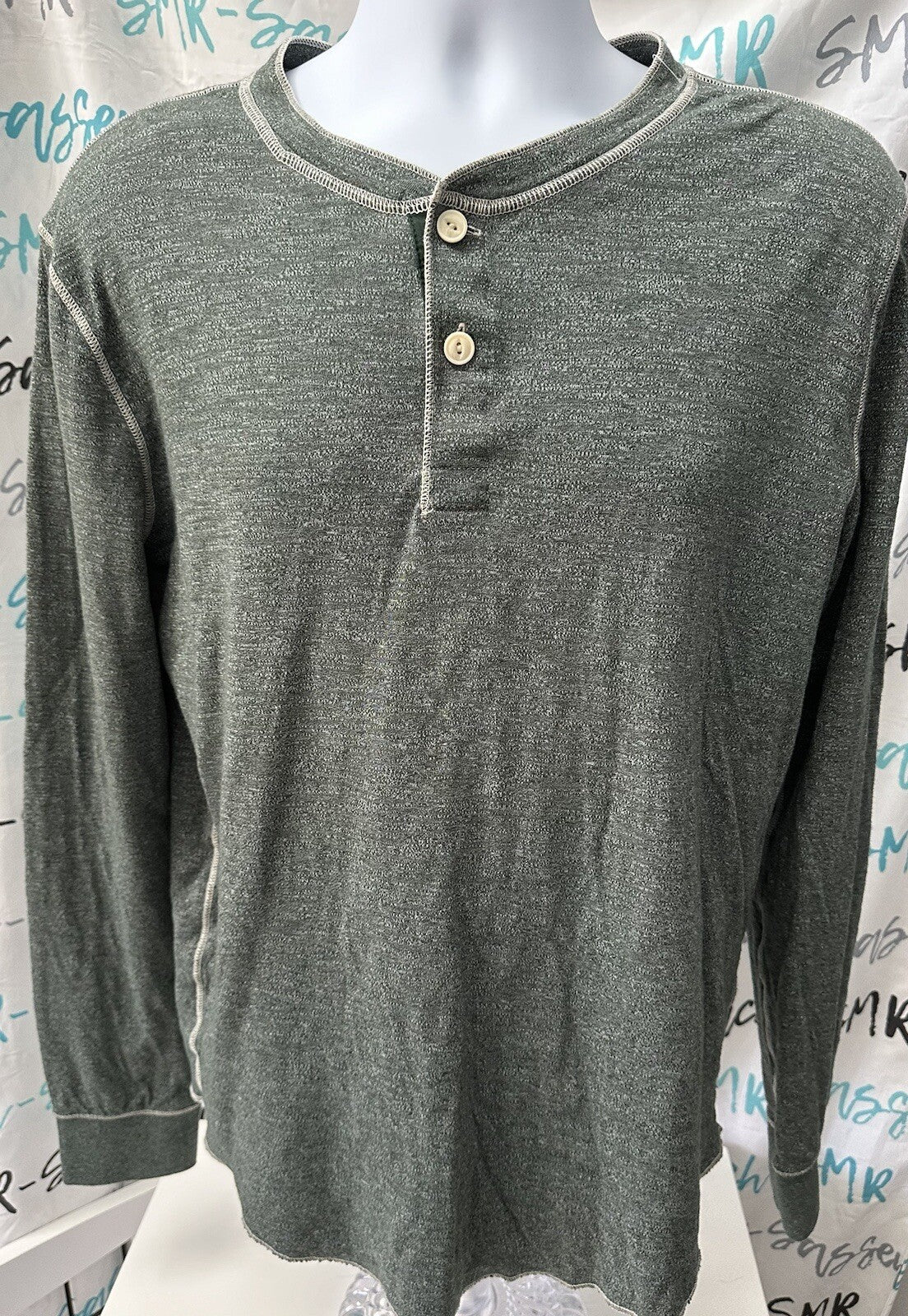 Mens AEO American Eagle Super Soft Green Long Sleeve T Shirt Tee M Reg EUC