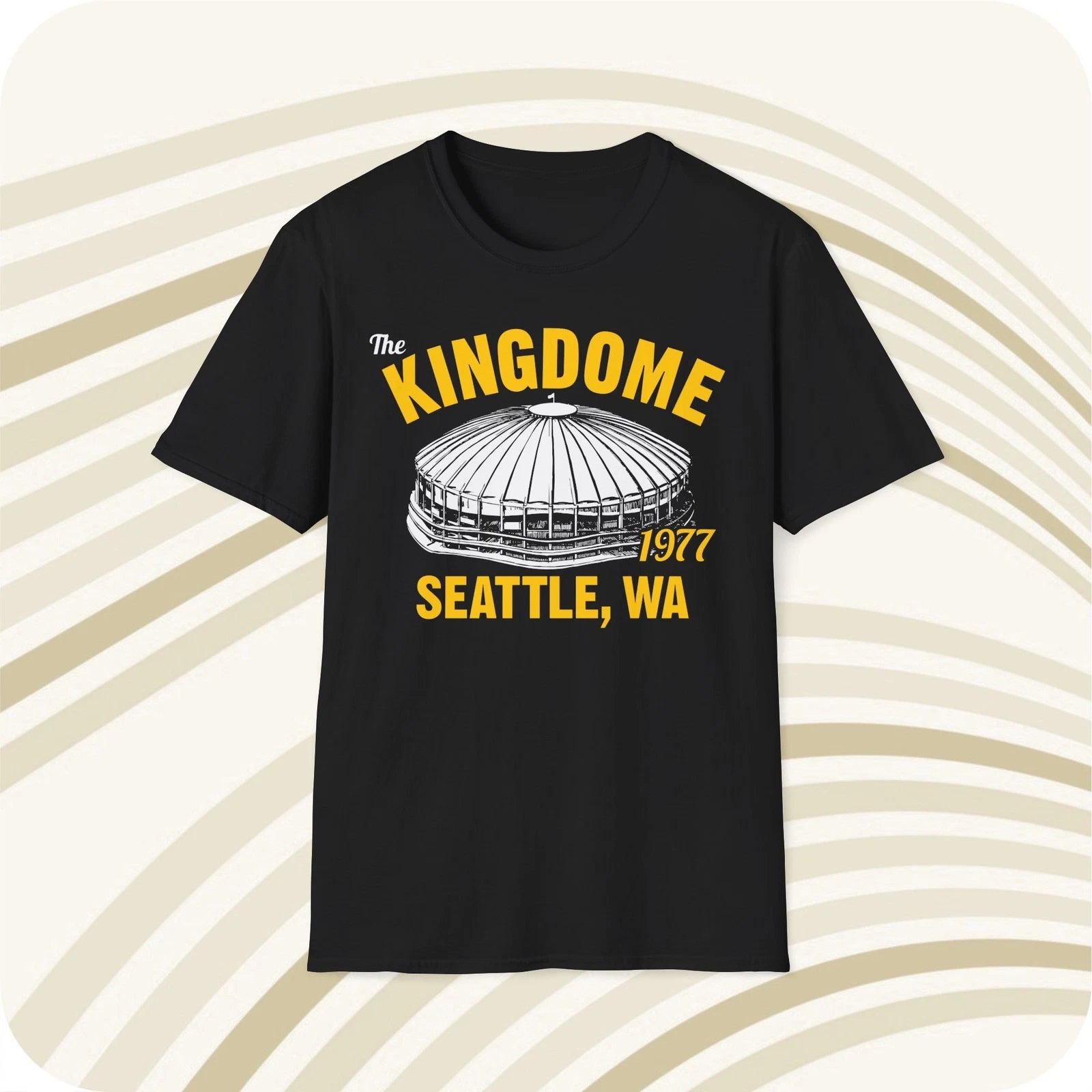 Throwbackmax The Kingdome 1977 Classic Cut Baseball T-Shirt - Seattle Mariners