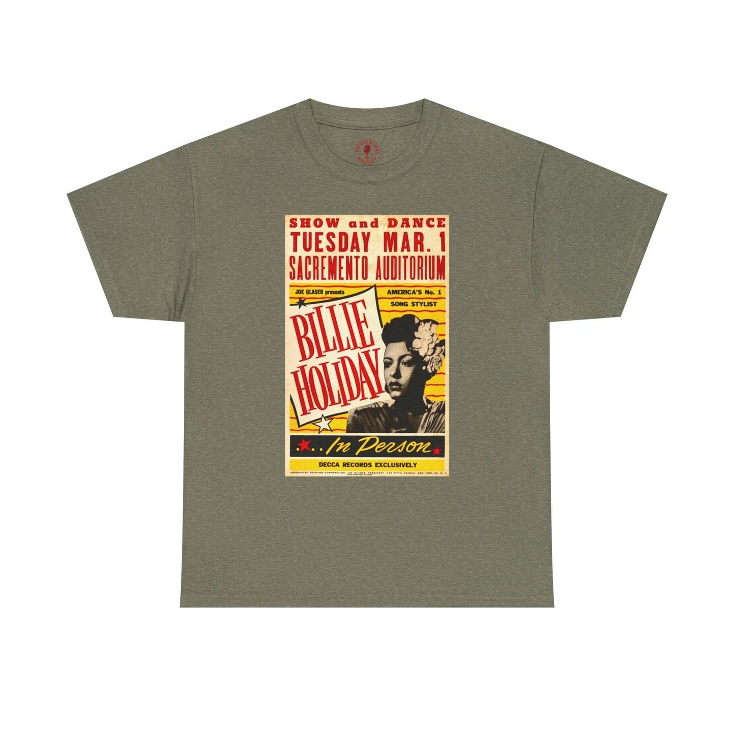 Retro Throwback Concert Poster Tee T Shirt: Billie Holiday JAZZ NWT S-5XL