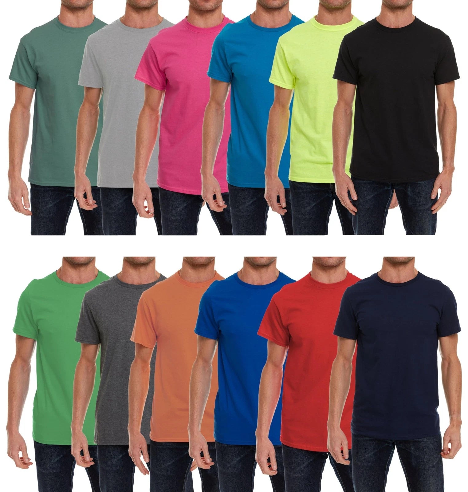 12 Pack SOCKS'NBULK Mens Cotton Crew Neck Short Sleeve T-Shirts  (LARGE)