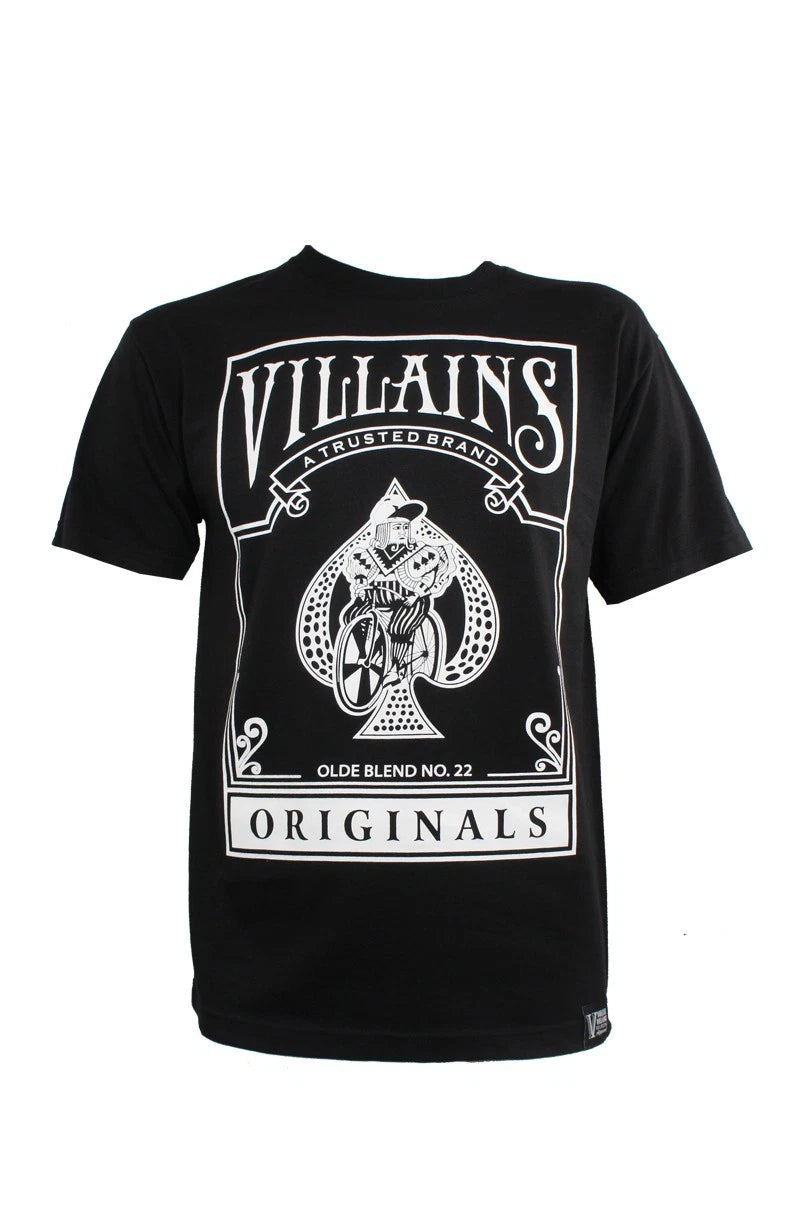 VULGAR VILLAINS ORIGINALS T-SHIRT BLACK STREETWEAR BICYCLE BIKE CARD S-2XL NEW
