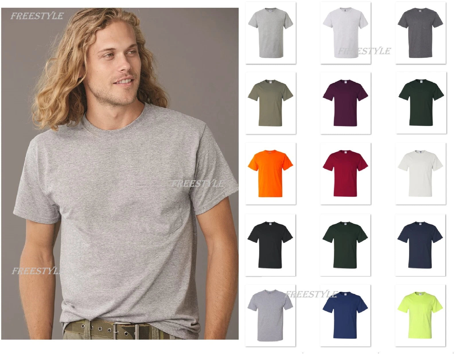 Jerzees Dri-Power Active Men's 50/50 T-Shirt with a Pocket Tee S-5XL  29MPR