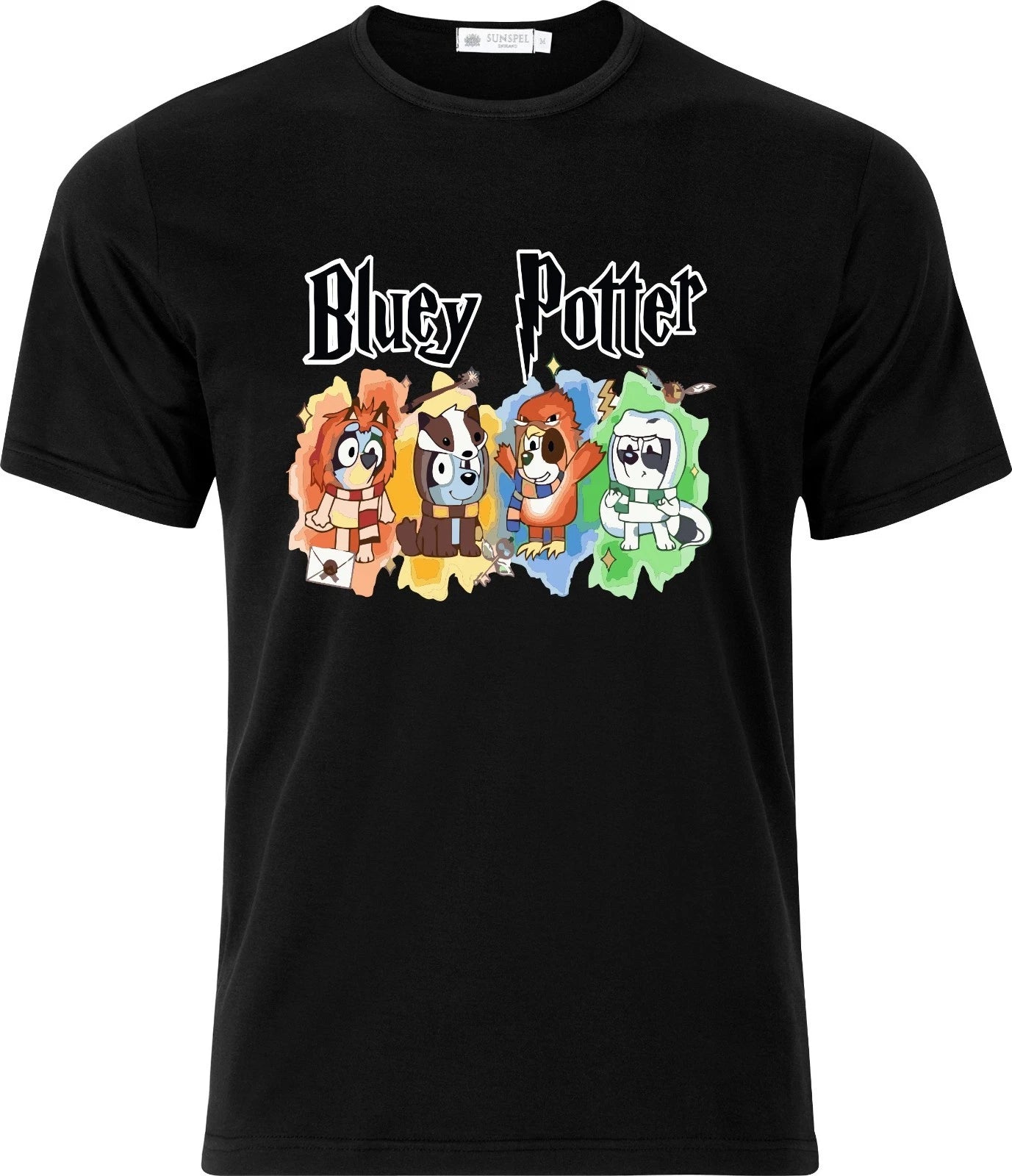 Bluey Potter Funny Humor Full Colour Cotton D.T.F  T shirt