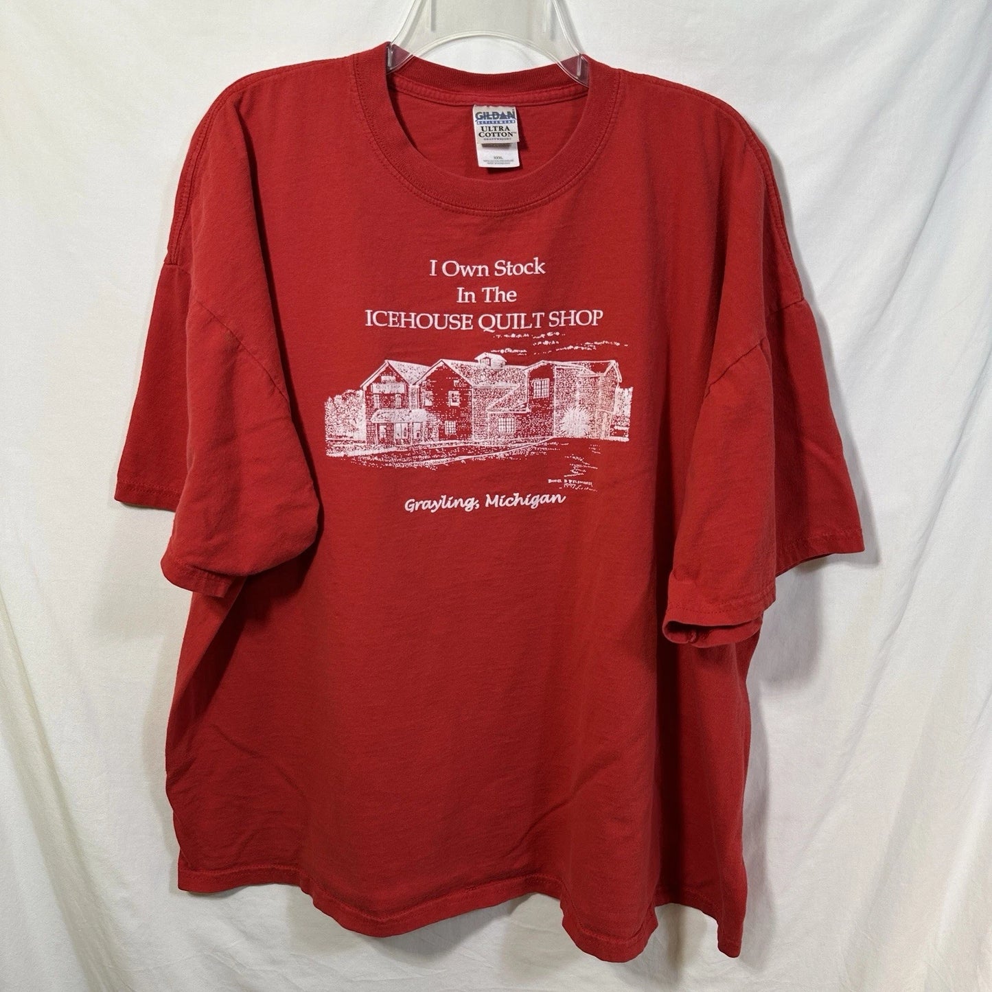 Vintage I Own Stock In The Icehouse Quilt Shop Grayling Michigan XXXL T-Shirt
