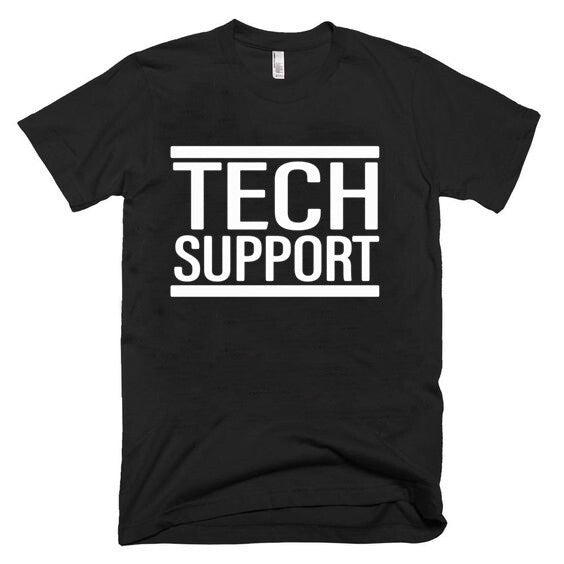 NEW!! TECH SUPPORT T-SHIRT MEN'S BLACK XL