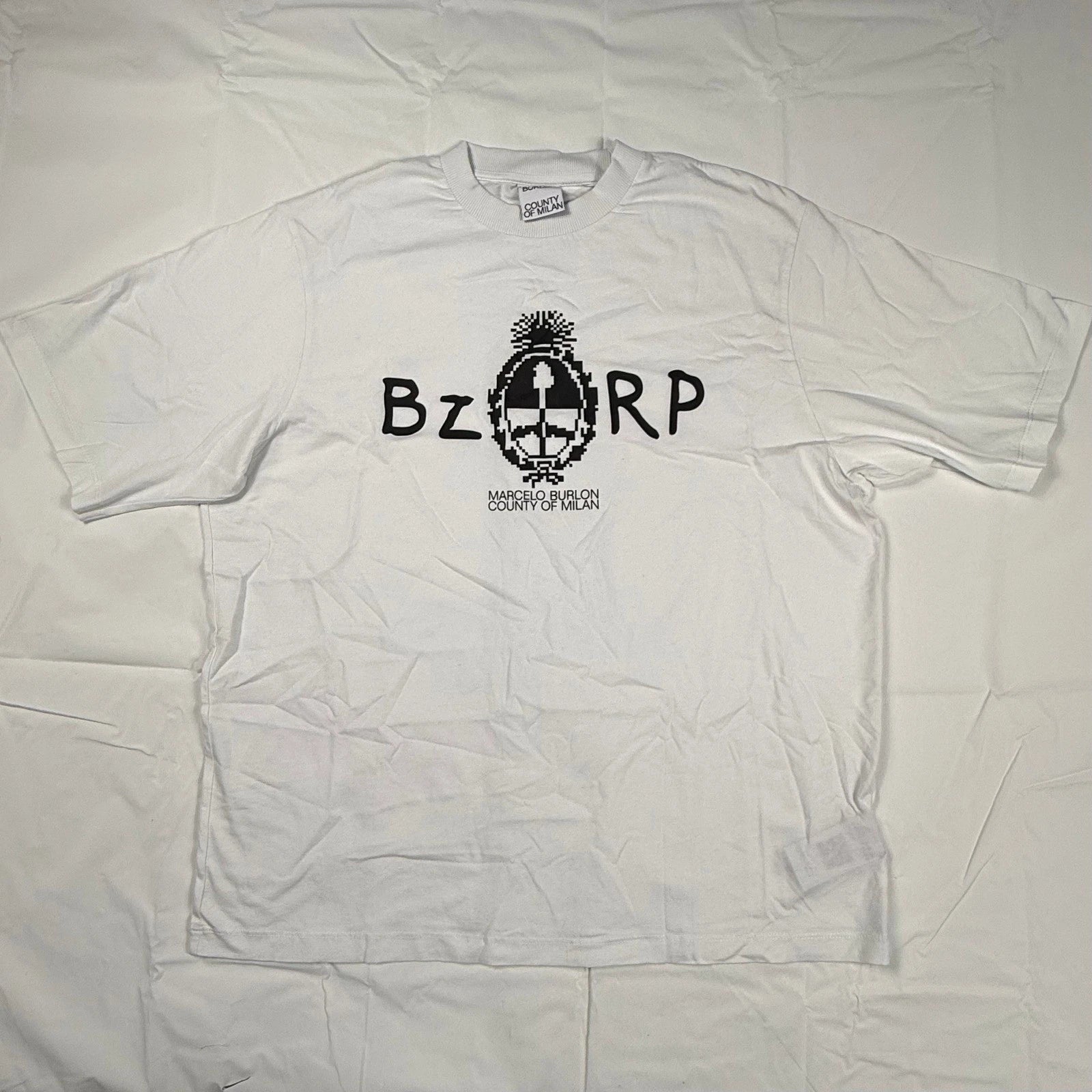 Marcelo Burlon County of Milan BZRP Pixel Graphic White T-Shirt CMAA054G23JER002
