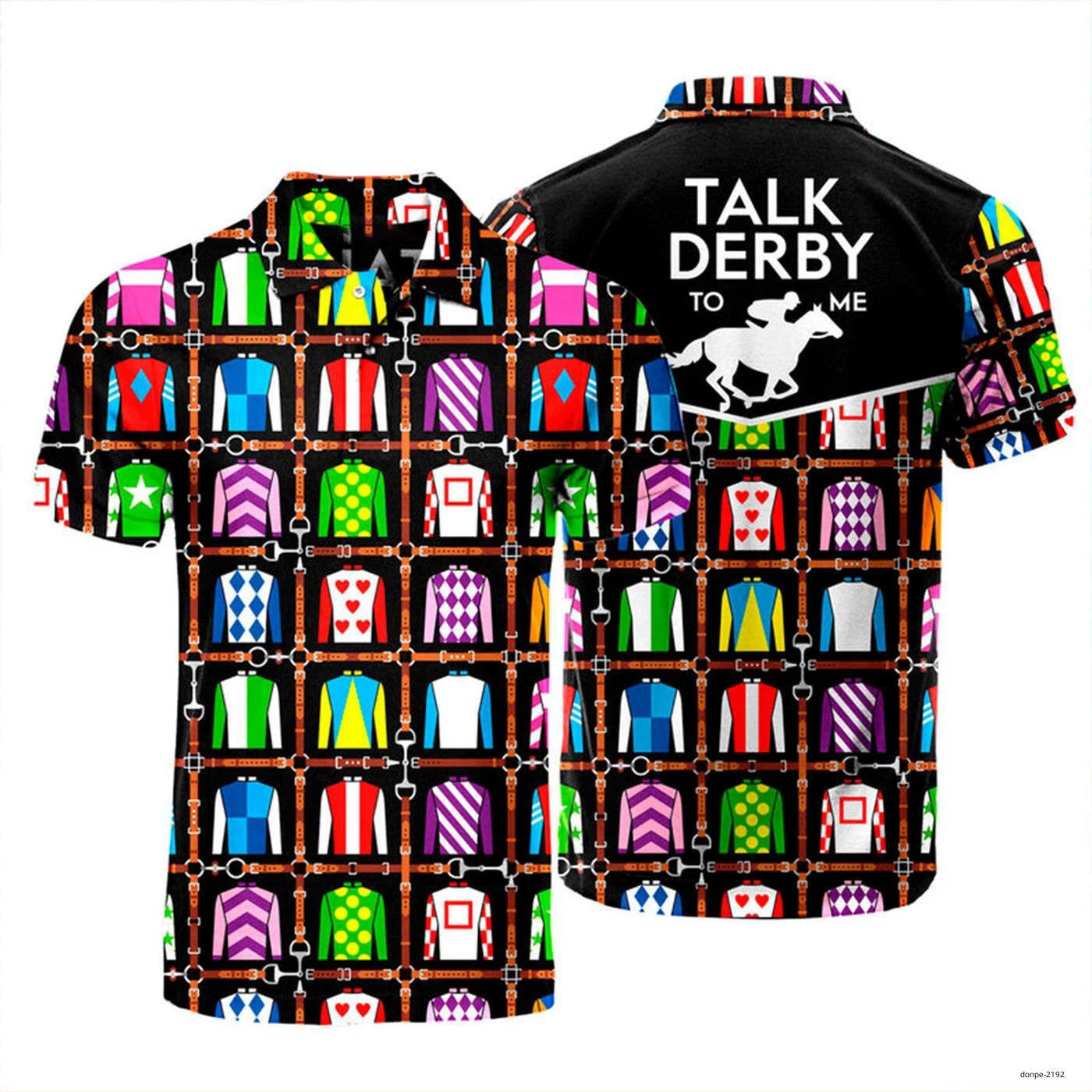 Kentucky Derby Jockey Uniform Talk Derby To Me Polo Shirt Golf Luxurious Pattern