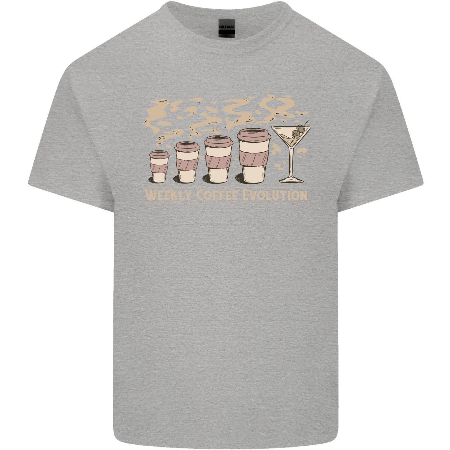 Weekly Coffee To Alcohol Evolution Wine Mens Light Cotton T-Shirt