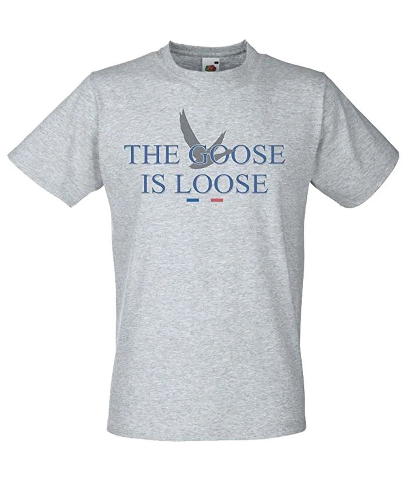 Unisex Grey The Goose Is Loose Alcohol French Vodka Drinking Fool T-Shirt