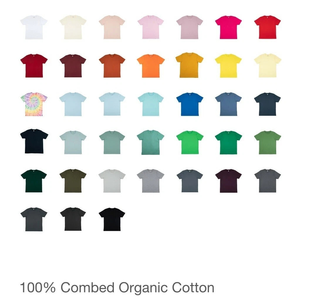 Summer Special, 100% Combed Organic Cotton Unisex T-Shirt Tops | Lots of Colours