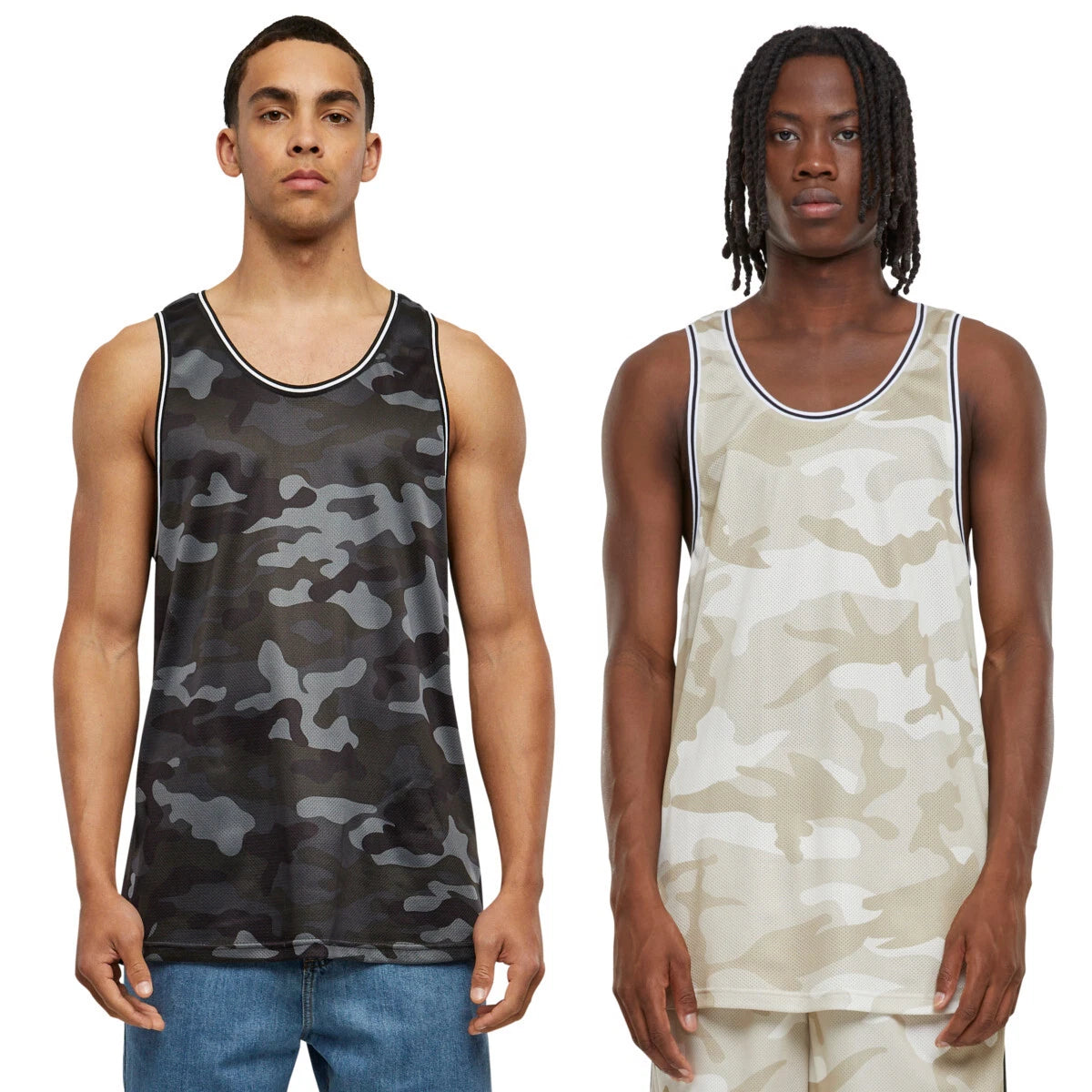 Urban Classics Camo Mesh Tank Top T-Shirt Tank Top Shirt Camouflage