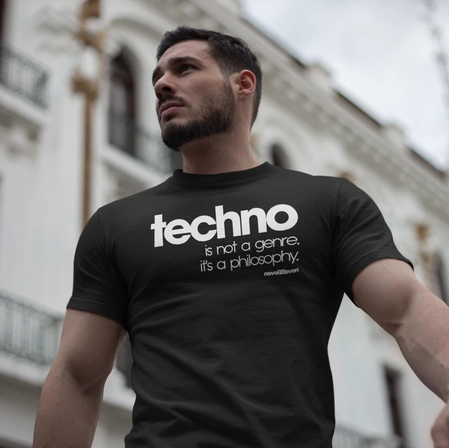 TECHNO UNISEX BLACK T-SHIRT/TEE - S/M/L/XL/XXL
