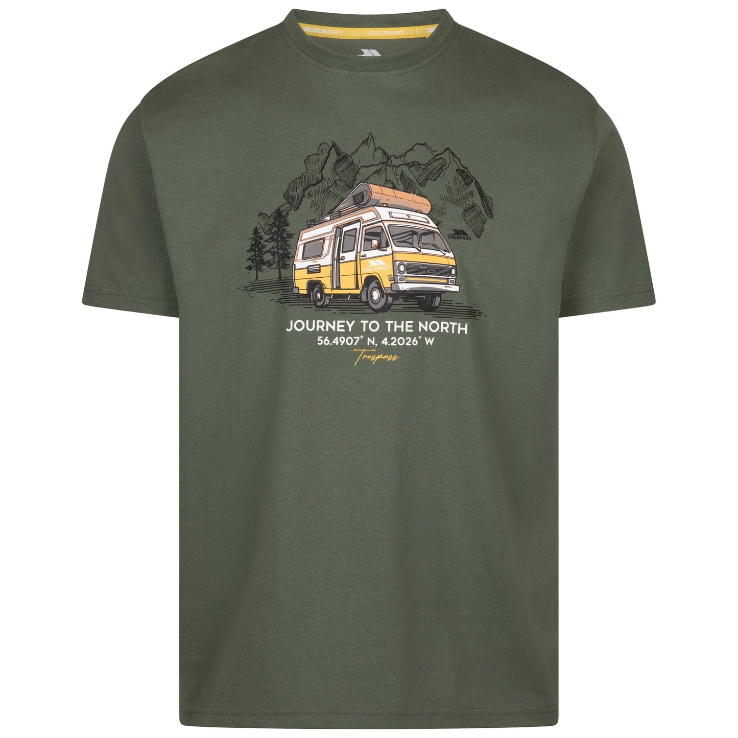 Trespass Mens Casual T-Shirt Campervan Print Short Sleeve Quick Dry Tee Tokso