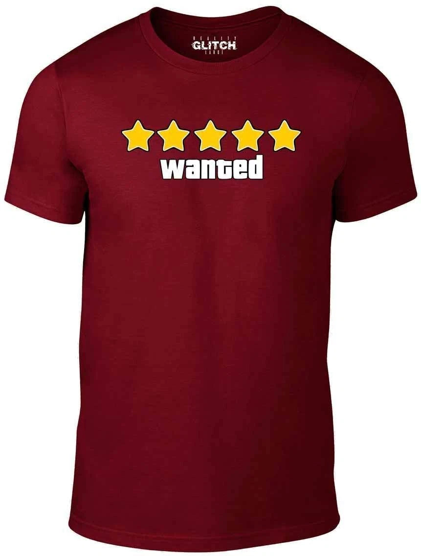 Wanted T-Shirt Men's GIFT PRESENT GAME BOOKS GRAND BIRTHDAY AUTO XBOX THEFT