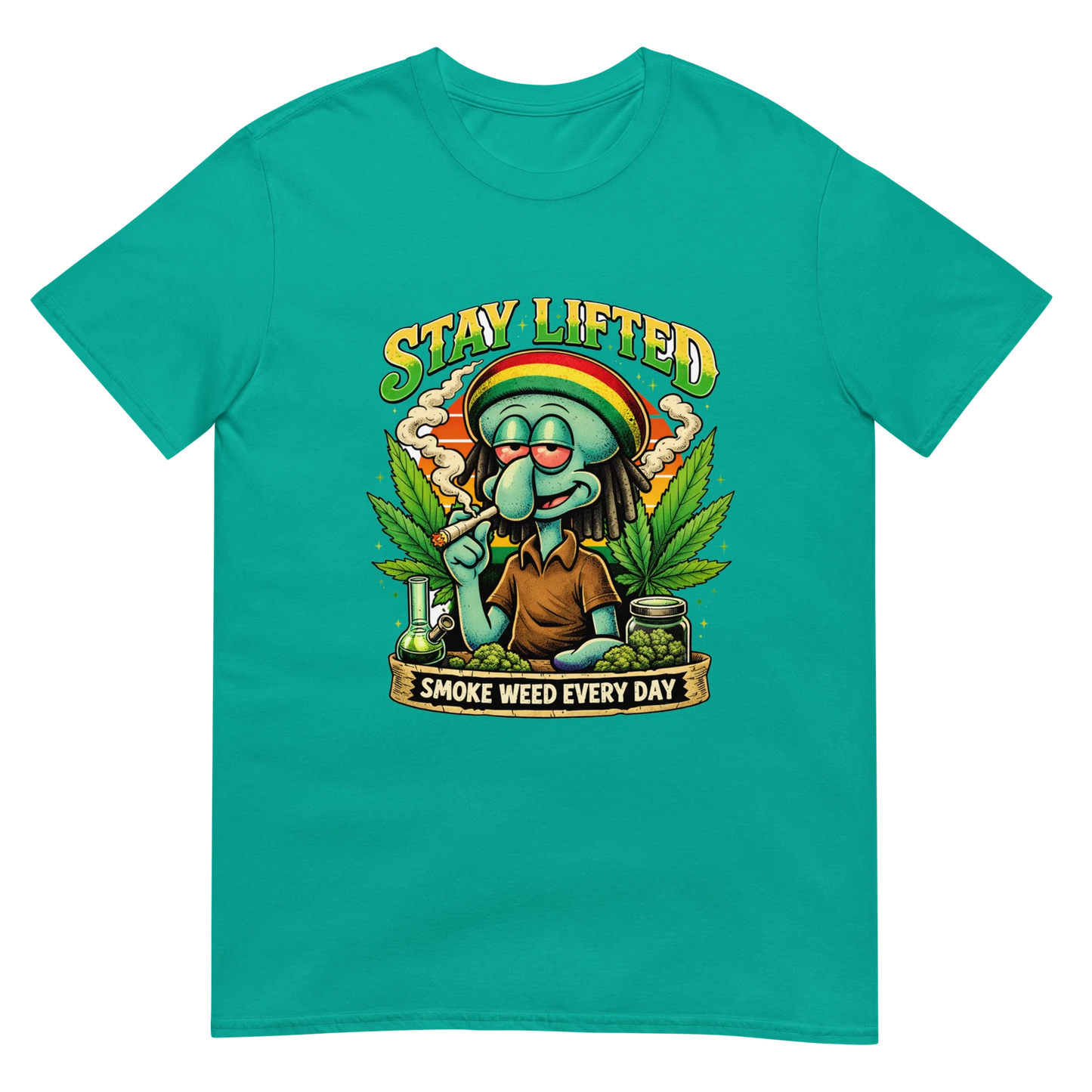 Stay Lifted Weed Rasta Squidward Funny Stoner Design