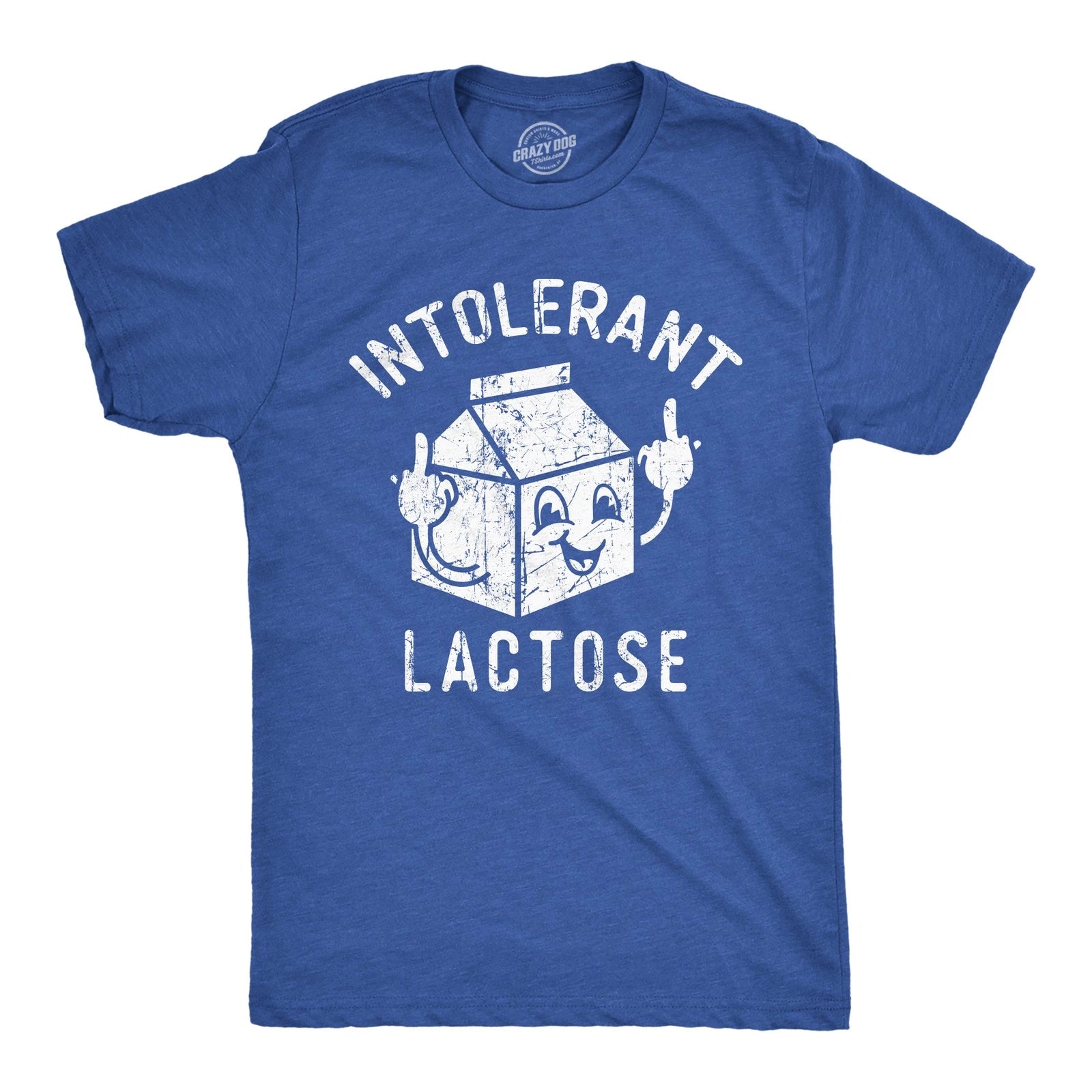Mens Funny T Shirts Intolerant Lactose Sarcastic Milk Graphic Novelty Tee for