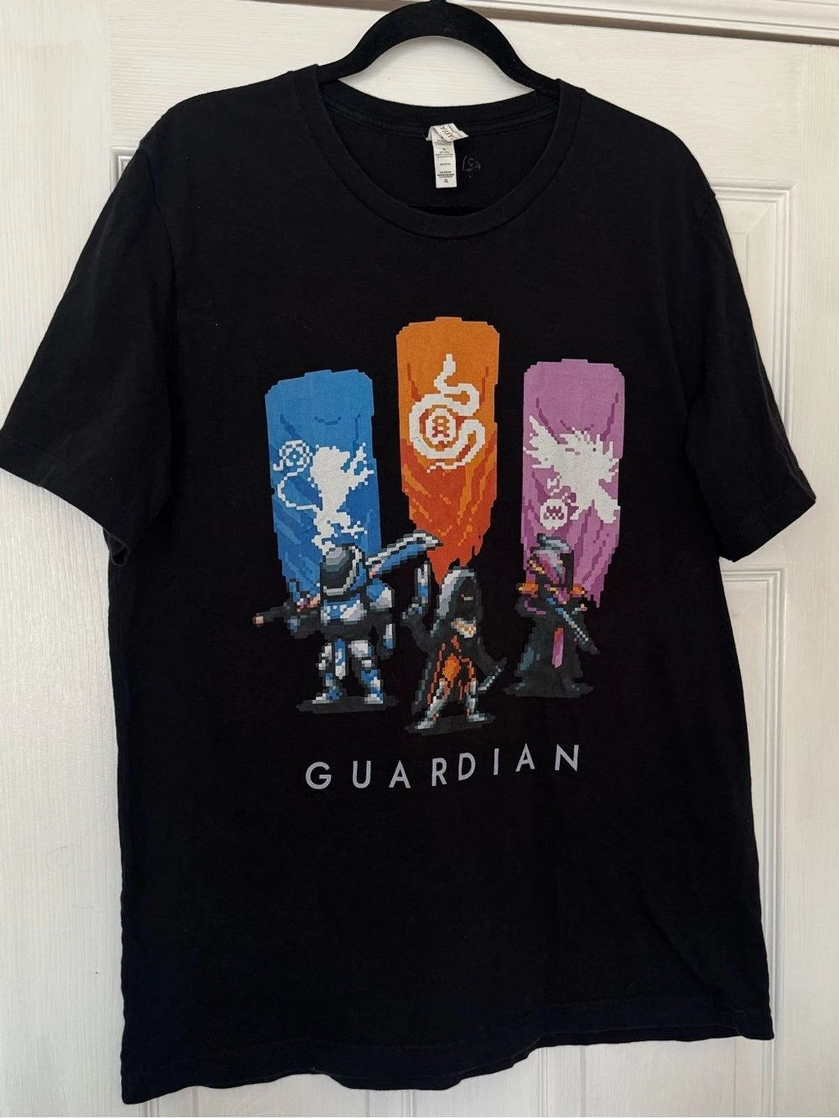 Retro Guardian pixel art T-shirt from the video game Destiny