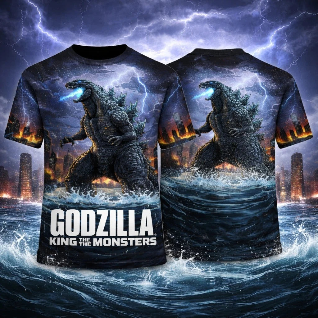 Godzilla Shirt, King of the Monsters All Over Print Shirt