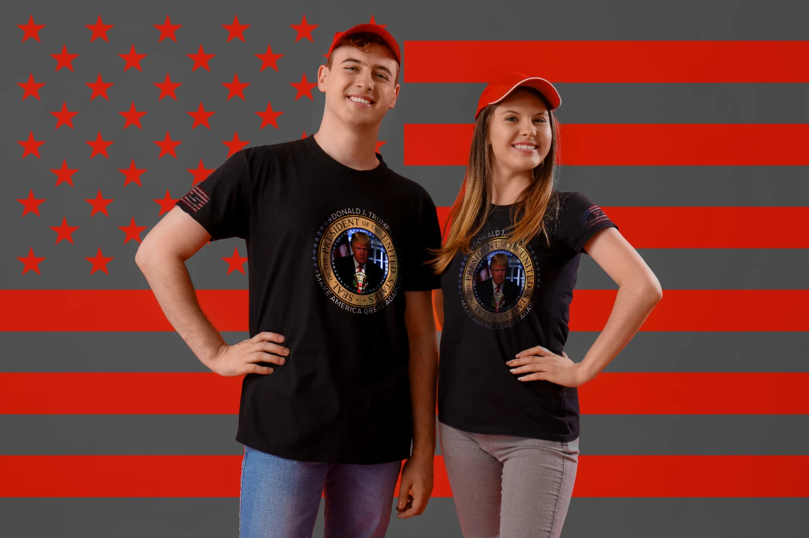 Donald J Trump 45th 47th Presidential Seal  Black T-shirt