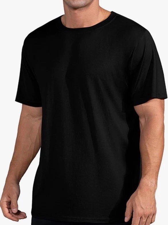 QUALFORT Men's Black  Fit Sport  Sleeve  Soft TShirts XL