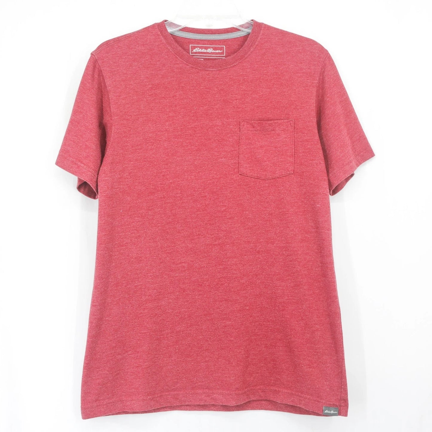 Eddie Bauer Men’s Heather Red T-Shirt with Pocket Soft Cotton Size Small