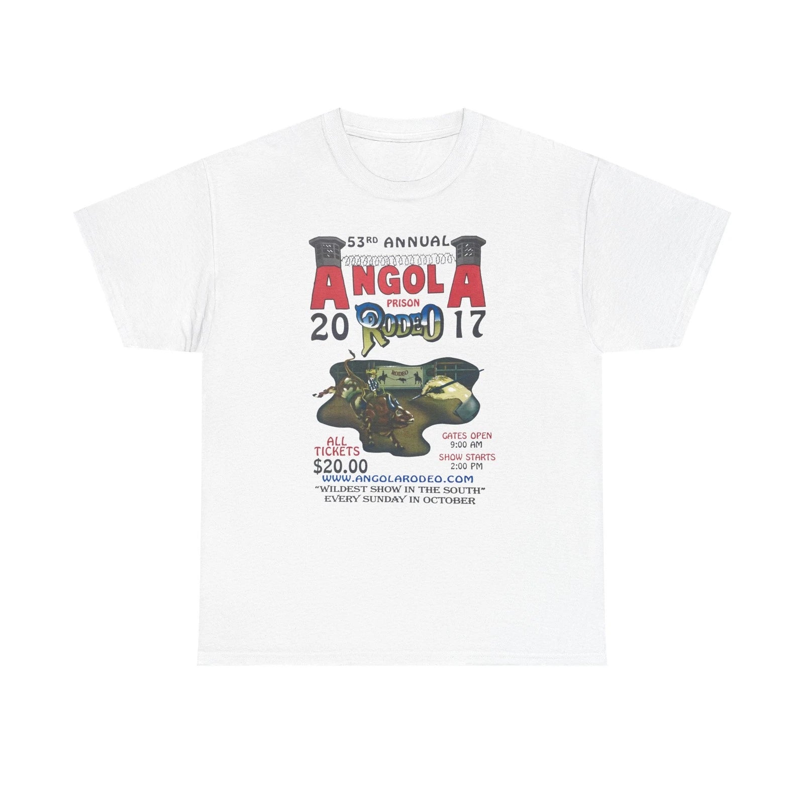 Retro Angola Prison Rodeo Unisex T-Shirt, 2017 Gift Vintage Western Cowboy