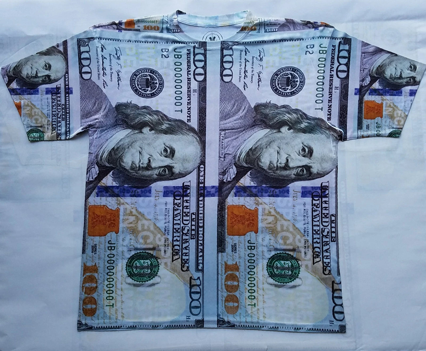 $100 Bill T Shirt  pantone powder galaxy legend bred money cash dollars