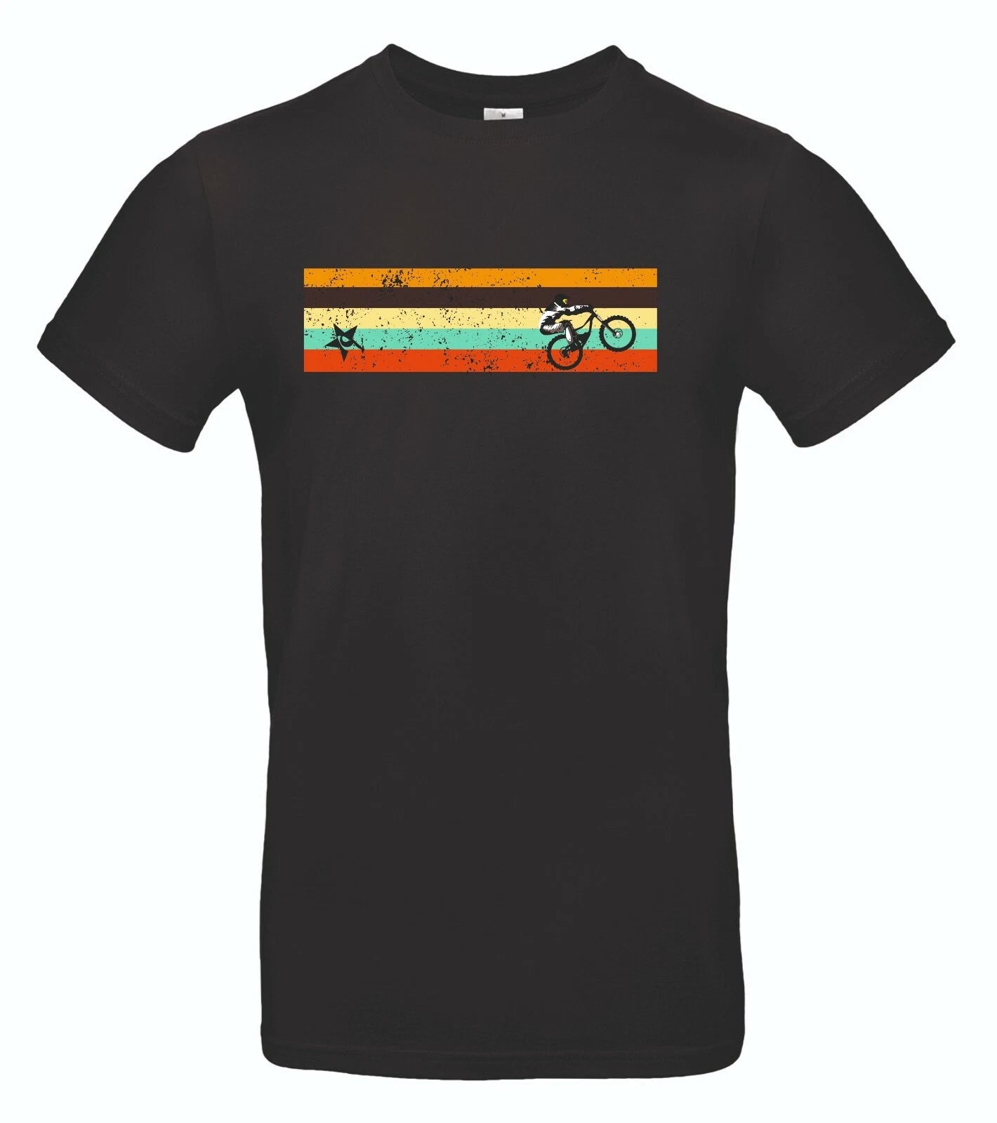 Mountain bike RETRO stripe grunge, mtb downhill bike tee