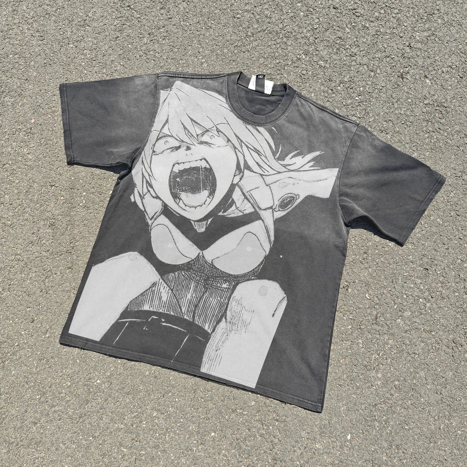 Neon Genesis Evangelion Asuka Langley Soryu Scream Plugsuit Distressed T-Shirt