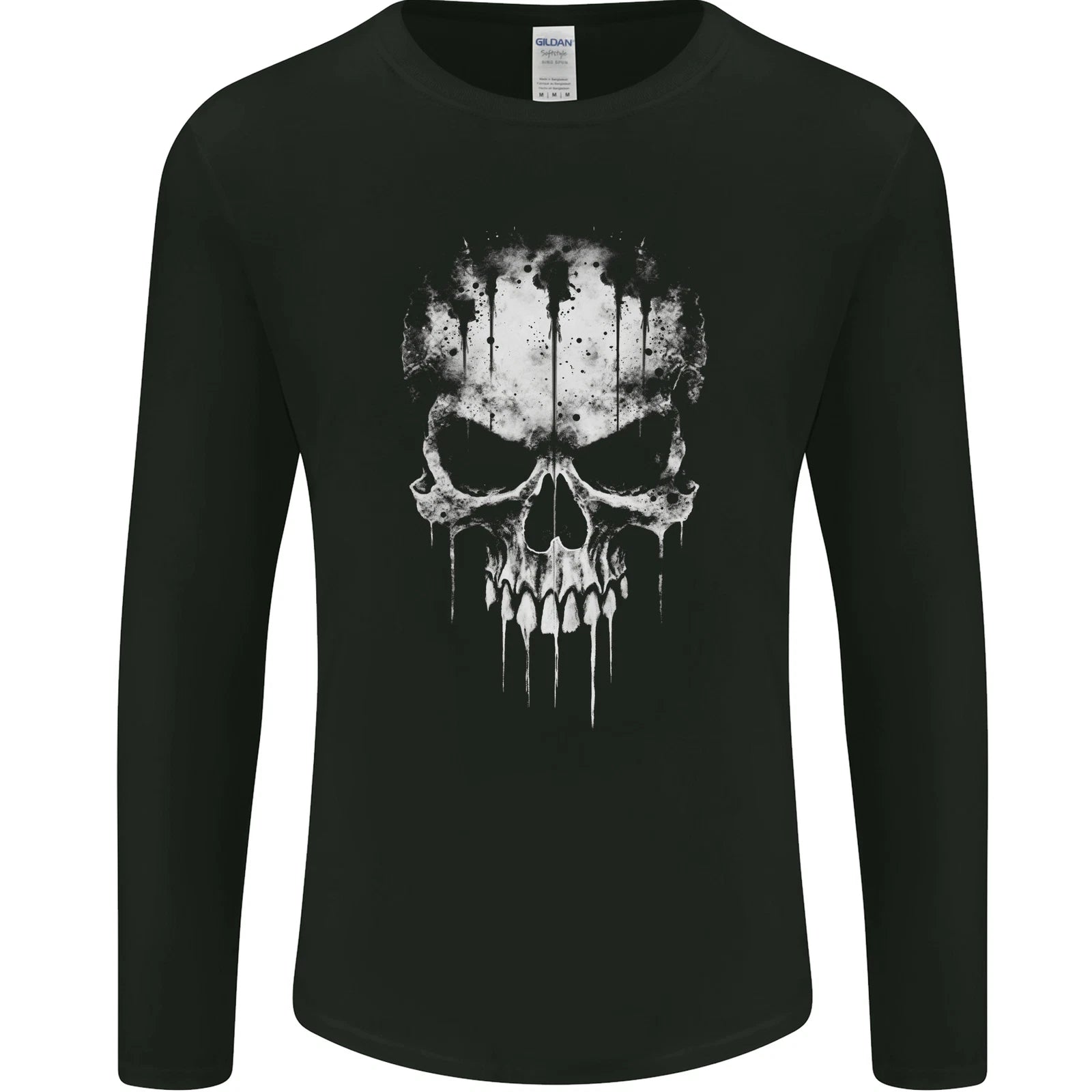 Dripping With Evil Skull Goth Gothic Heavy Metal Mens Long Sleeve T-Shirt