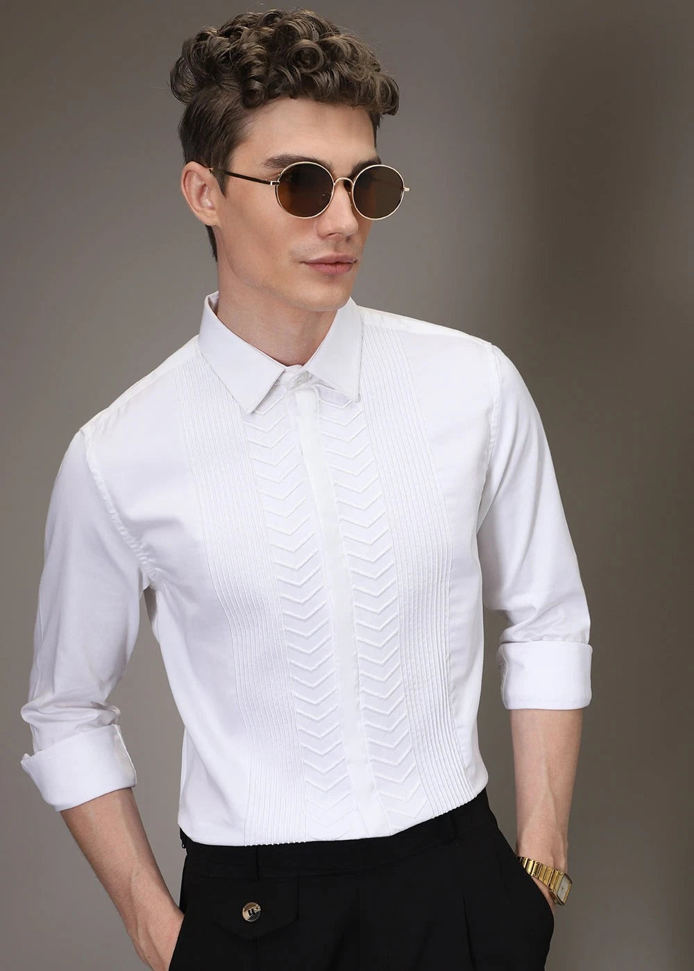 Banana Club Classic Vertical Striped Cotton Slim Fit Casual Shirt