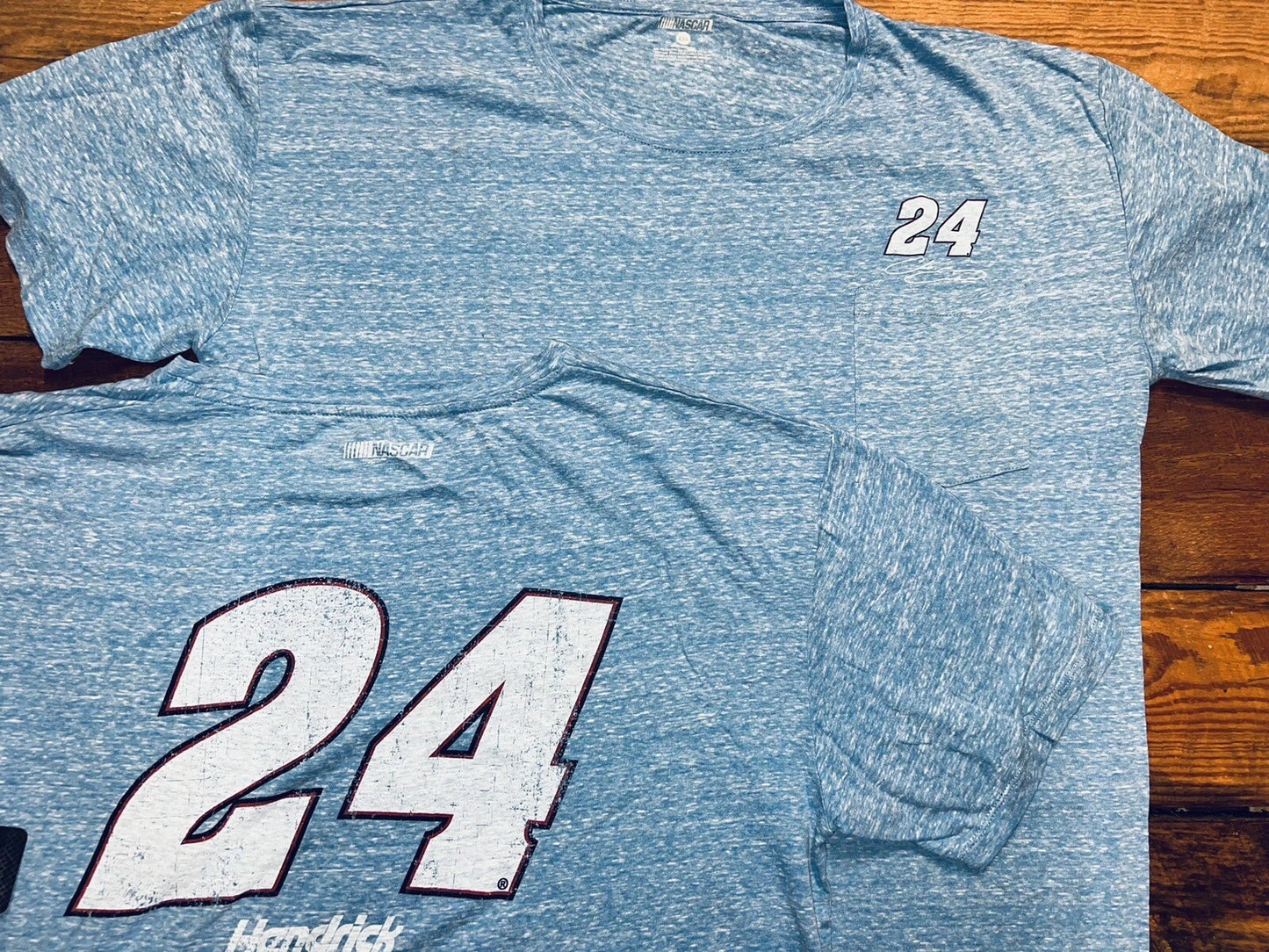 Chase Elliott #24 Nascar Super Soft Pocket Tee Heathered Blue Adult Large NWT
