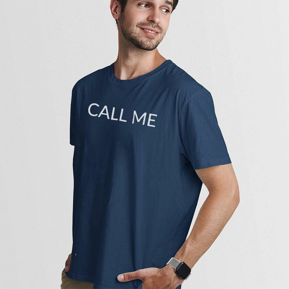 CALL ME! UnisexTshirt-Simple Minimal Printed One Liner