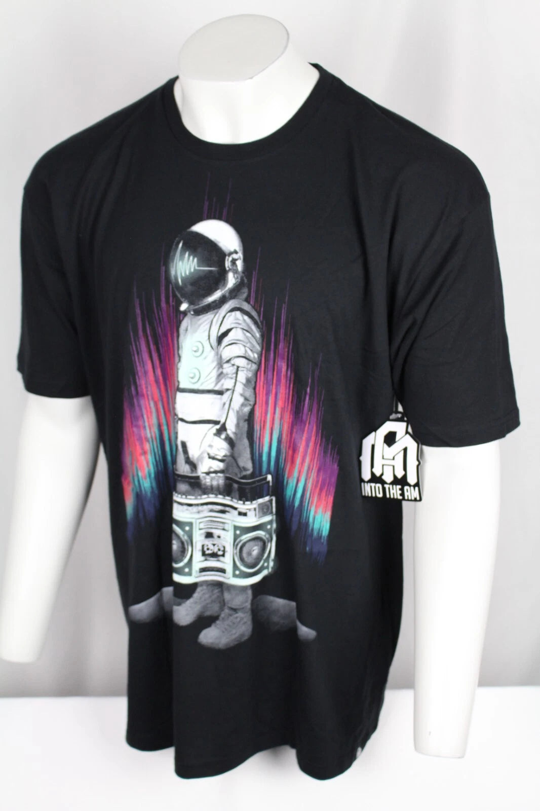 Into the AM Men's Astranout Boom Box Graphic Short Sleeve Shirt 3XL Black