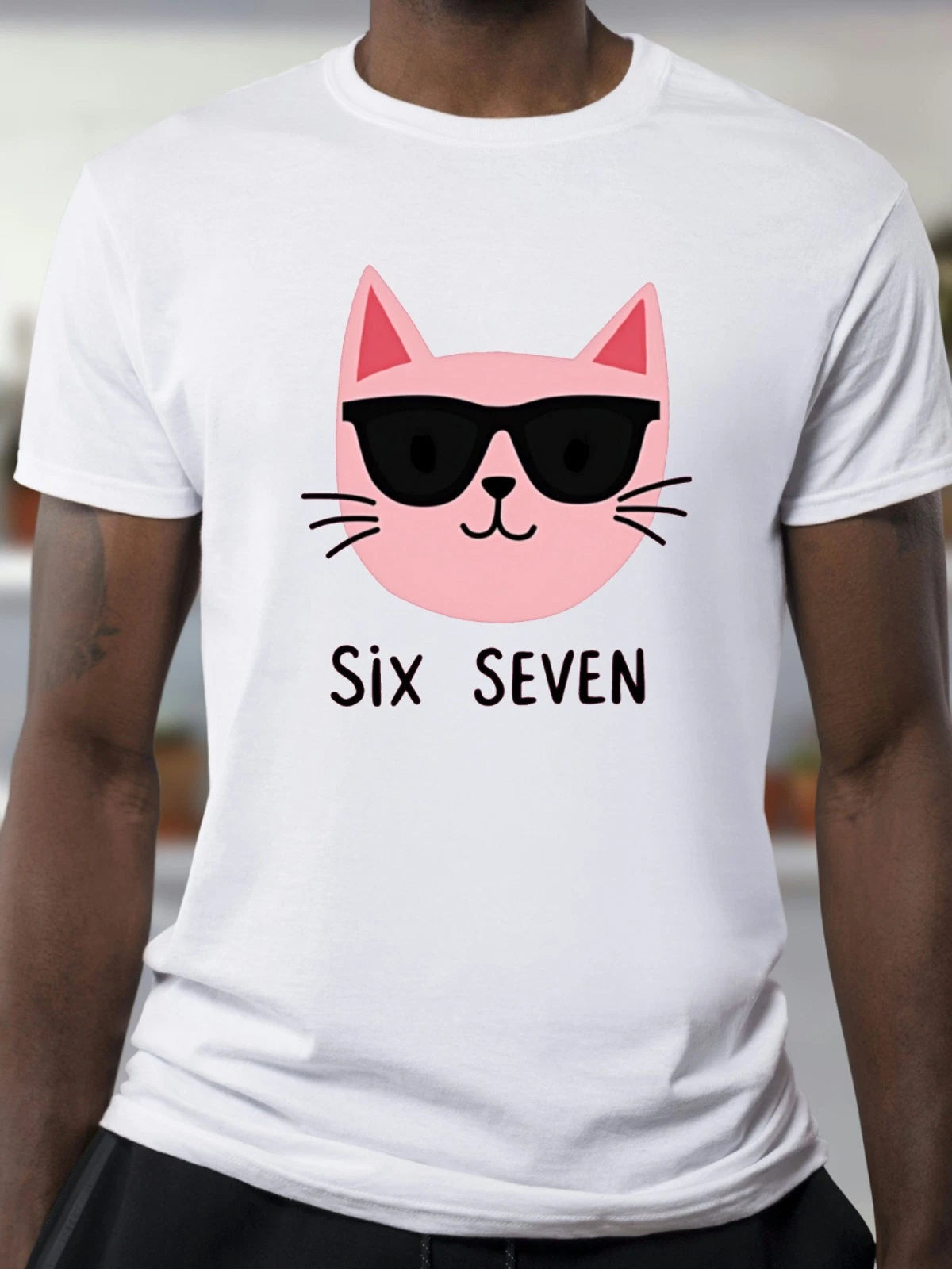 Funny Trendy Meme T-Shirt "67 six seven cat" Unisex