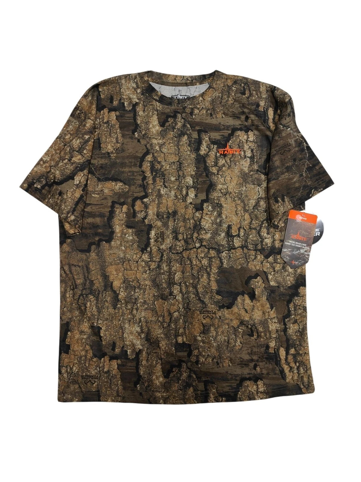 Habit Mens Bear Cave Camo Tee Short Sleeve Stone Cold Graphic Size L