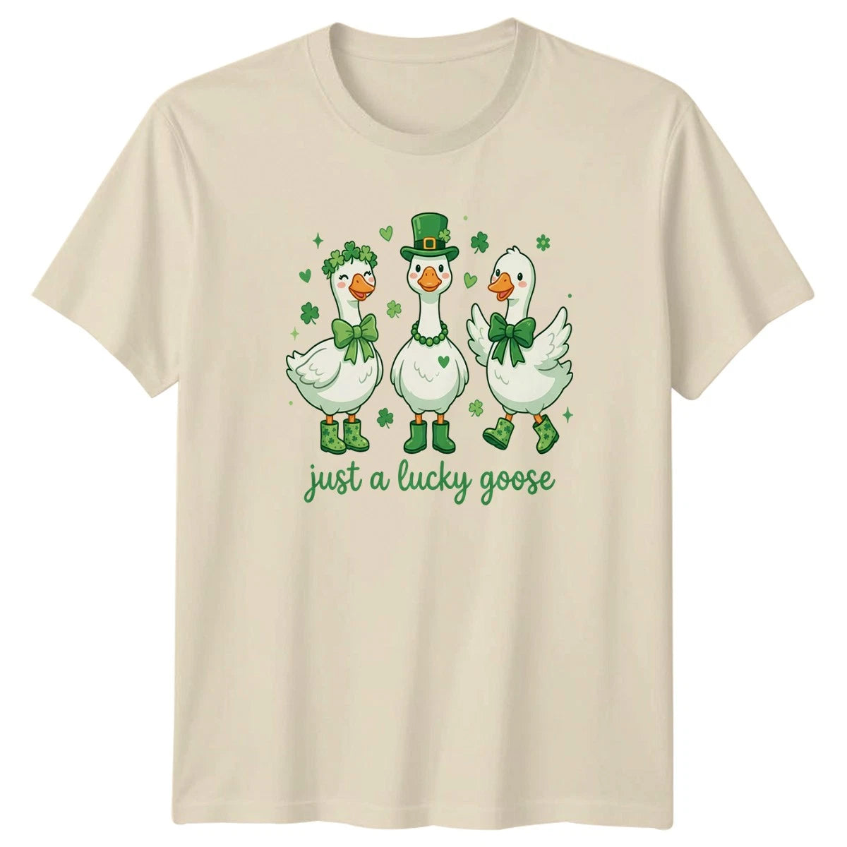 Just A Lucky Goose T-Shirt Cute Animal St Patricks Day Gift For Him And Her